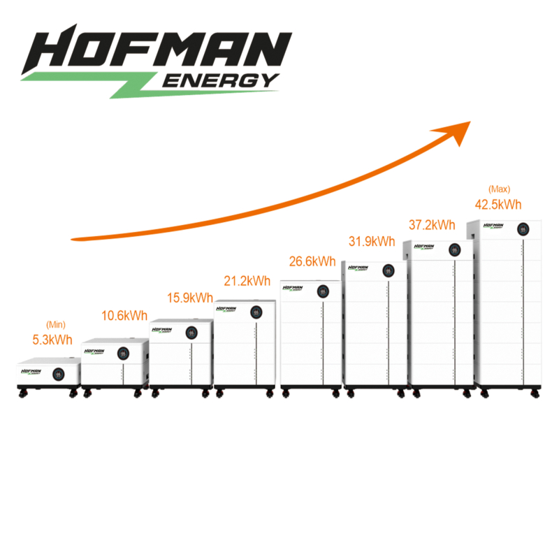 Batterie de stockage premium LiFePO4 10,24 - 40,96 kWh empilable HOFMAN-ENERGY