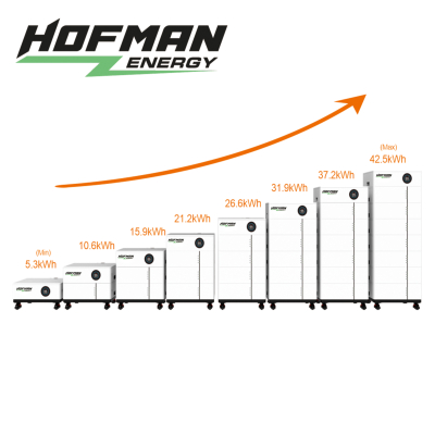 Batterie de stockage premium LiFePO4 10,6 - 42,5 kWh empilable HOFMAN-ENERGY