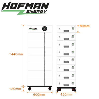 Batterie de stockage premium LiFePO4 10,6 - 42,5 kWh empilable HOFMAN-ENERGY