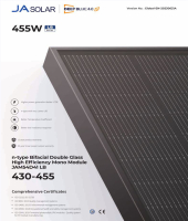 Solar Panel JA Solar Photovoltaic Module Complete Black Double Glass Bifacial N-Type 440W