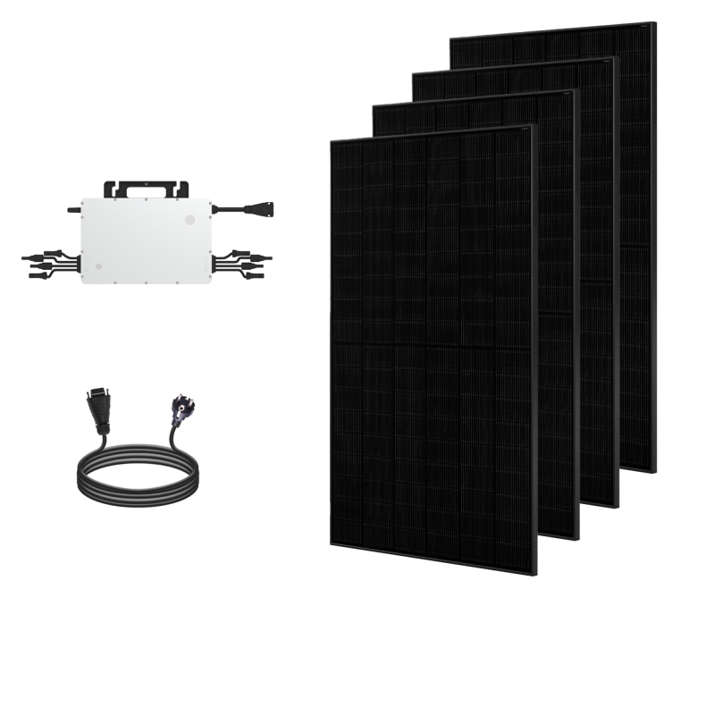 1600W photovoltaic balcony power plant with 400W solar modules inverter and plug