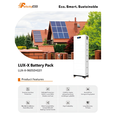 Batteriespeicher Premium LiFePO4 5.12 - 30.72 kWh stapelbar Hochvolt | Felicity